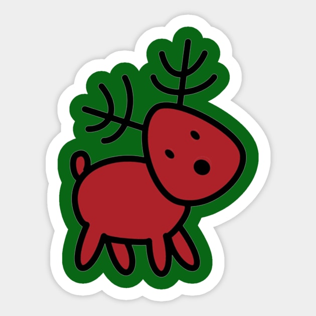 Christmas Spirit Cute Cartoon Reindeer Holiday Sticker by twizzler3b